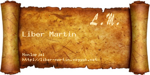 Liber Martin névjegykártya